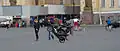 Motor scooter performing a wheelie