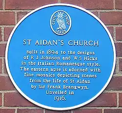 Blue Plaque near main door