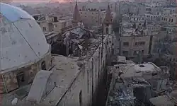 St Elijah Cathedral on Fahat Square was heavily damaged in the Syrian civil war (2016)