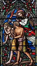 Nave west window (Banishment from Eden)