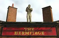 Statue of Bendigo on the former Hermitage pub