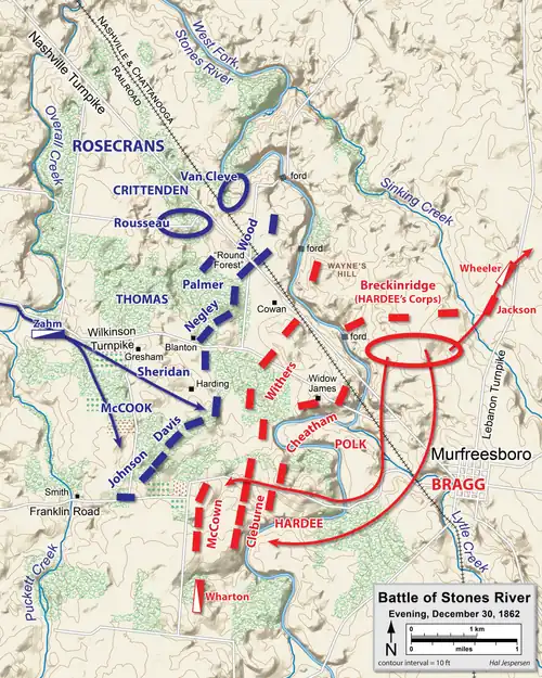 Movements and positions the night of December 30 to December 31.