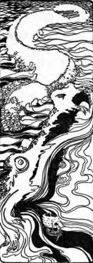 line drawing of a monster