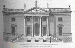 The east façade of Stourhead House, based on Palladio's Villa Emo