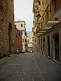 Stradone sant'Agostino (made in 1690)[213] descends from Sarzano Square to the area of the church of San Donato. At the time of its construction it was the widest street in the city.[195] Descending on the left side of the street is the area of the monastery of San Silvestro (17th century), the seat of the faculty of architecture; a little further on the right is the deconsecrated Gothic church of St. Augustine (built by the Augustinians in 1260), the site of the museum of the same name, and at the end is the church of San Donato (built in the 12th century but modified over the centuries) with its characteristic octagonal bell tower.