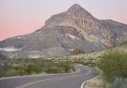 Peak 4540 and Ross Maxwell Scenic Drive