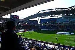 Left side of the stadium