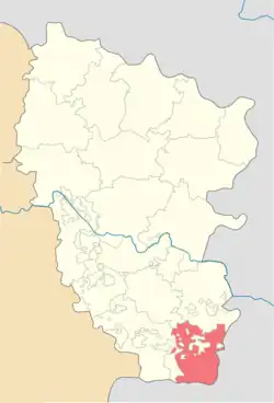Location of Sverdlovsk District in the Luhansk People's Republic