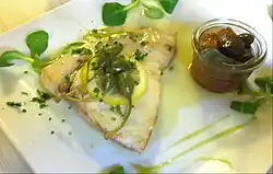 Swordfish in piccata sauce