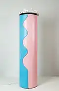 A Lion Column. A kinetic object (1973) Ready-made, wood, plastic and electronics 218 × 60 × diameter 52