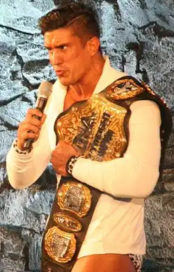 Ethan Carter III with the third title belt design (2011–2017).