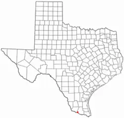 Location of Los Ebanos, Texas