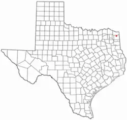 Location of Douglassville, Texas