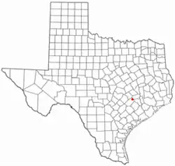 Location of Round Top, Texas