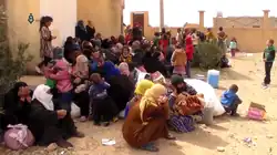 Refugees fleeing the clashes in Tabqa
