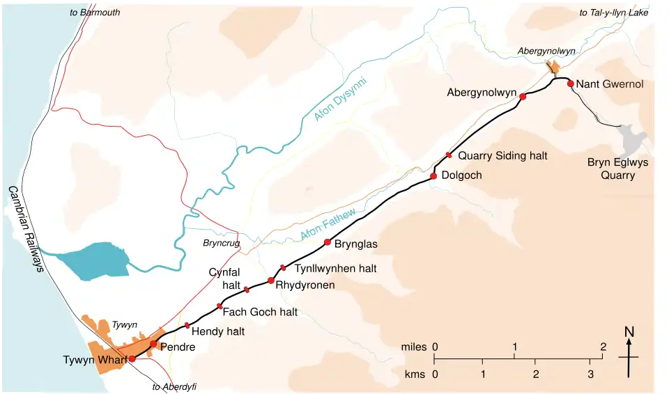 Map of the Talyllyn Railway