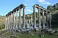 The Temple of Zeus Lepsynos, built on the site of an earlier Carian temple, 2nd century AD (probably during the reign of the emperor Hadrian), Euromos, Turkey.