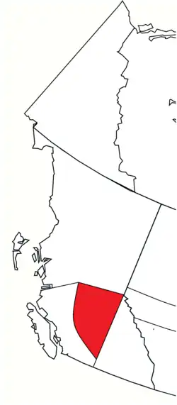 Location of the diocese within the Ecclesiastical Province of British Columbia and Yukon.