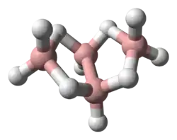 ball-and-stick model of tetraborane