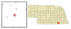 Location of Hebron, Nebraska