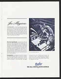 Page spread with an illustration of Joe Magarac