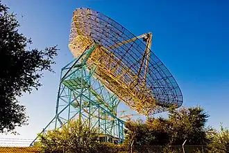 The Dish, a 150 feet (46&nbsp;m) diameter radio telescope on the Stanford foothills overlooking the main campus