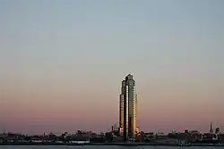 Viewed from across the river