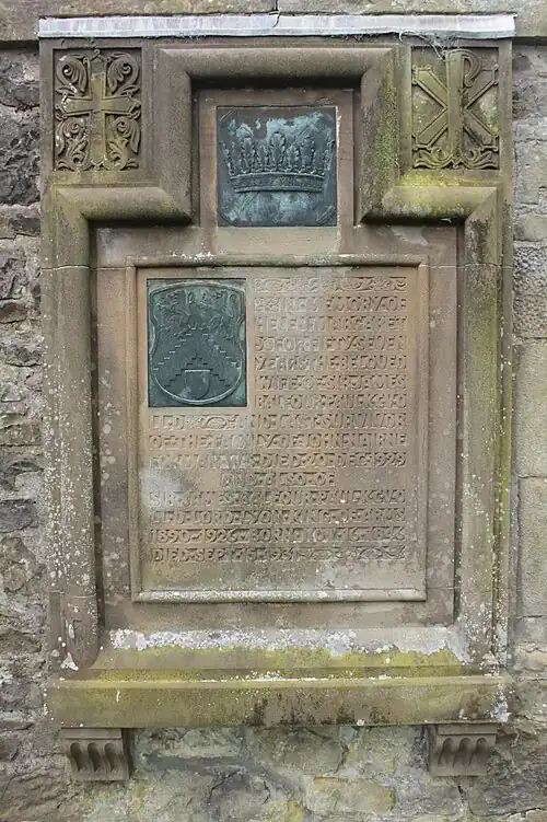 The grave of Sir James Balfour Paul, Dean Cemetery, Edinburgh., In memory of Helen Margaret – For fifty-seven years the beloved wife of Sir James Balfour Paul KCVO LL.D. – And last survivor of the family of John Nairne Forman W.S. died 20th Dec 1929 – And also of Sir James Balfour Paul KCVO LL.D. Lord Lyon King of Arms 1890–1926 born Nov. 16 1846 died Sept. 15 1931.