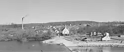 Versailles in November 1940, as captured facing east from the Occum Hydroelectric Plant and Dam by Jack Delano.