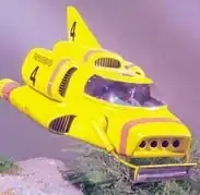 A compact submersible with its sole occupant visible in the window