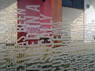 Photograph of 'Tidal Wordwave' glass artwork in Bridlington by Adrian Riley and Rachel Welford