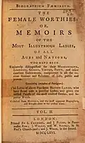 Title page of Biographium Faemineum Vol. II (Anon., London, 1766)