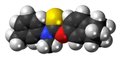 Space-filling model of the tolciclate molecule
