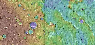 Topographical map showing location of Auki and other nearby features. Color shows elevation.