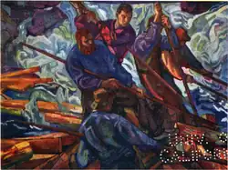 Timmerflottare, 1921 (Timber floaters)