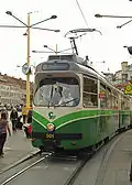 Graz tram at Jakominiplatz.