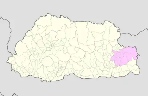 Location of Samkhar Gewog