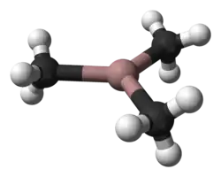 Ball-and-stick model of trimethylgallium