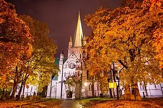 At night