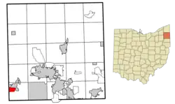 Location of South Canal in Trumbull County, Ohio.