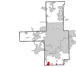 Location within Tulsa County and the state of Oklahoma