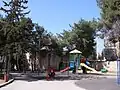 Park between the mosque and tomb