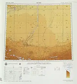 Map including Lop (labeled as LO-P'U (LOP BAZAR)) and surrounding region (USATC, 1971)[b]