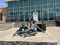 Ty Cobb Statue-Royston Public Library in Royston