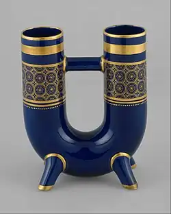 U-shaped vase by Christopher Dresser, porcelain, 1886 or 1889
