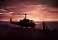 A UH-1E Huey aboard USS Iwo Jima in c1968.