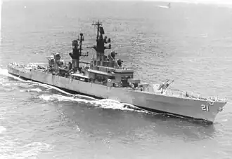 Uss Gridley, underway, starboard view