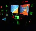 Large screen displays on USS&nbsp;John S. McCain, circa 1997. Destroyers have two displays while cruisers have four.