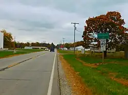 U.S. Route 136 westbound entering Colchester