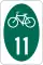 New York State Bicycle Route 11 marker